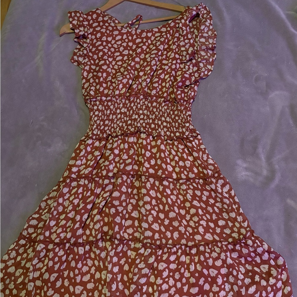 Trixxi Floral Red and White Dress